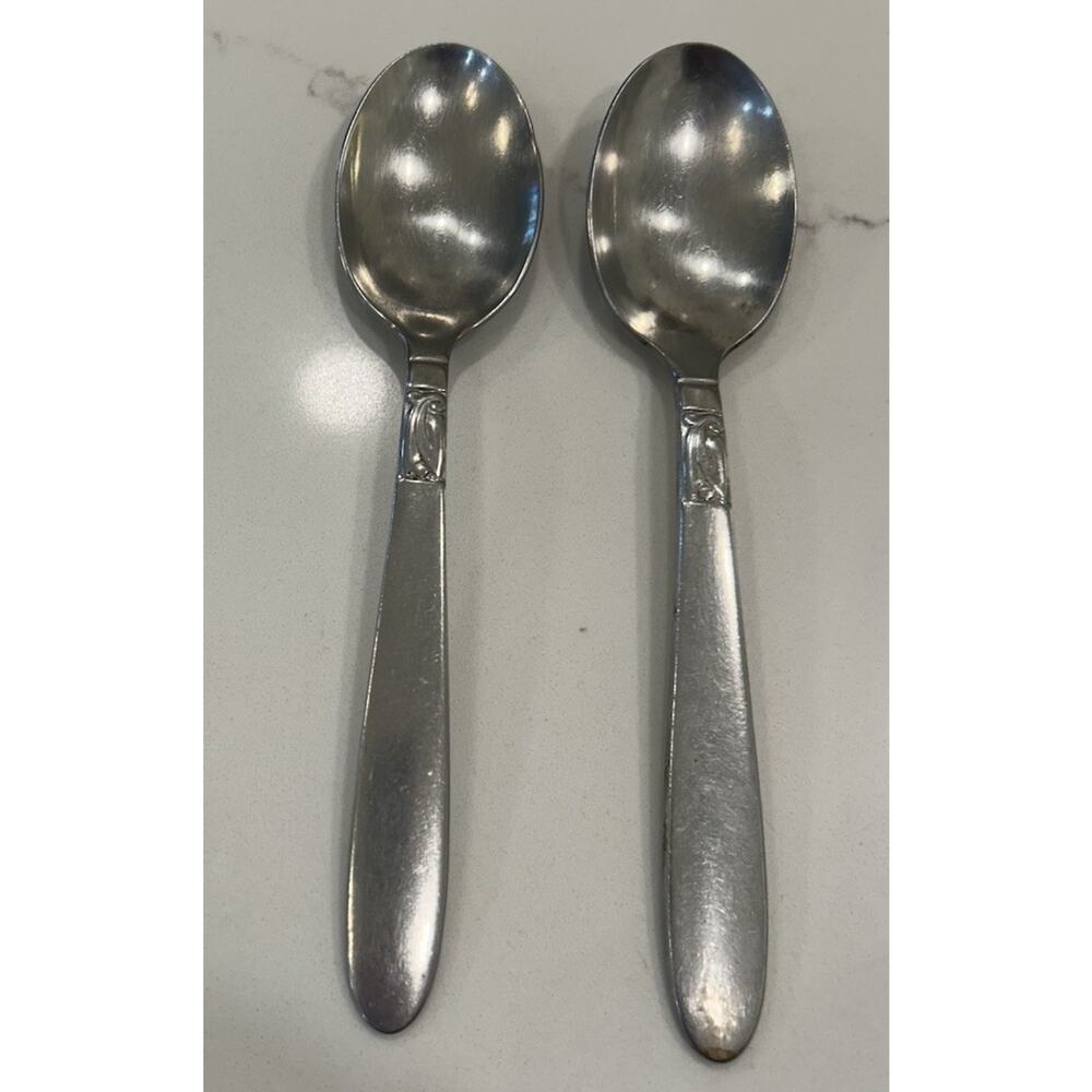 Vtg International CREATION Set 2 Dinner Spoons Stainless 7” Replacement Flatware